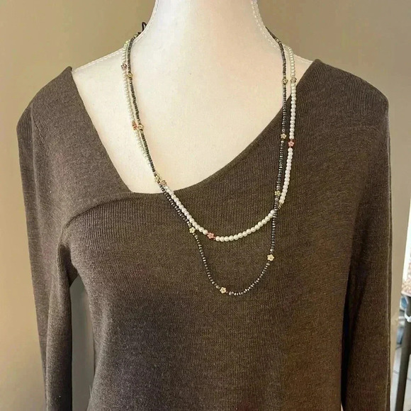 [M]Cassis Merino Wool Brown LS  Sweater Dress - Picture 2 of 8